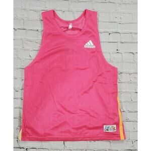 Adidas MENS SIZE XL Basketball Pride Badge Of Sport Jersey Pink Yellow H56743